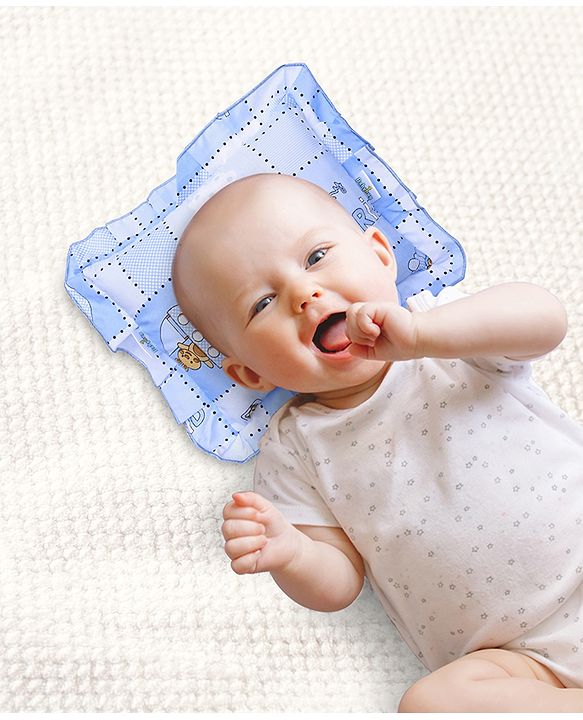 Babyhug Lovely Friends Print Pillow - Blue