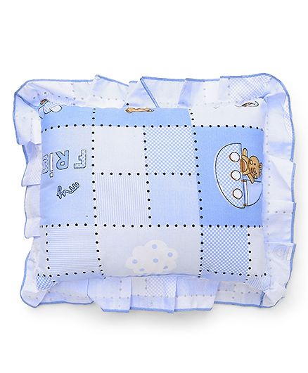Babyhug Lovely Friends Print Pillow - Blue