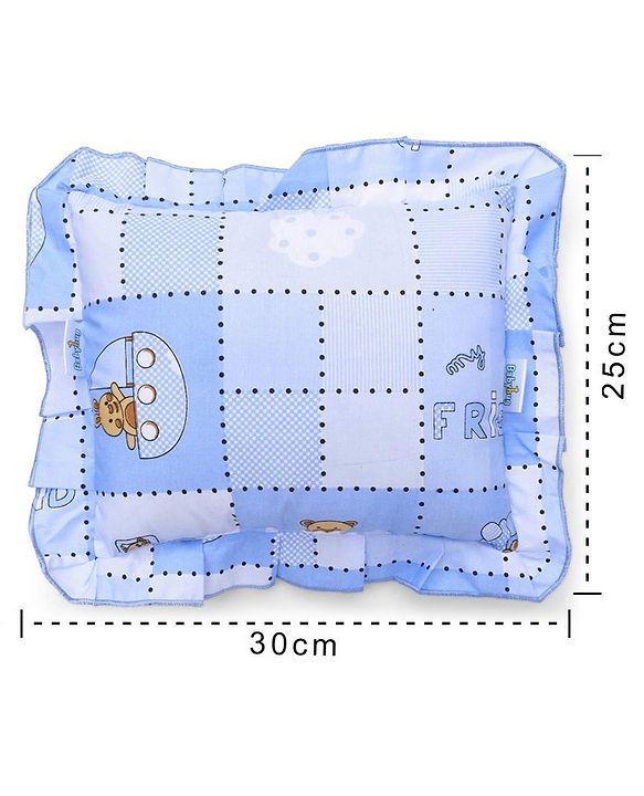 Babyhug Lovely Friends Print Pillow - Blue