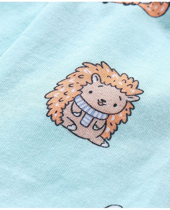 Babyhug 100% Cotton Knit Boxers Striped & Wild Animal Print Pack of 3 - Orange Grey & Blue