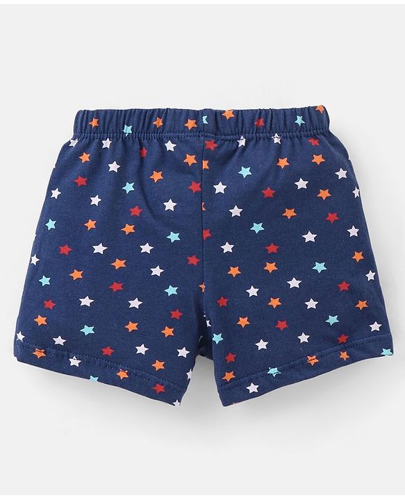 Babyhug 100% Cotton Star & Stripe Print Briefs Pack of 3 - Blue & Red