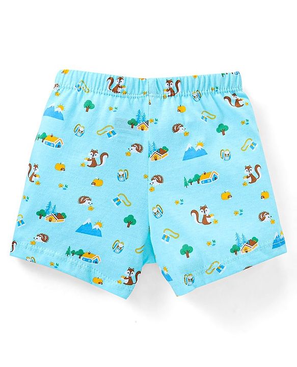 Babyhug 100% Cotton Briefs Pack of 3 Squirrel Print - Yellow & Blue