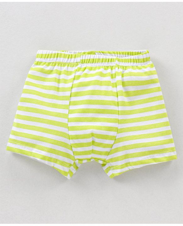 Babyhug 100% Cotton Striped & Teddy Print Briefs Pack of 3 - Turquoise Green & Orange