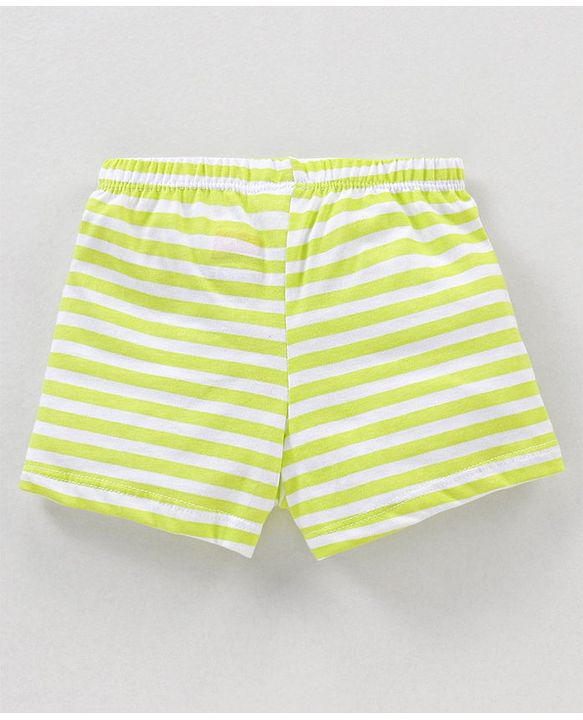 Babyhug 100% Cotton Striped & Teddy Print Briefs Pack of 3 - Turquoise Green & Orange