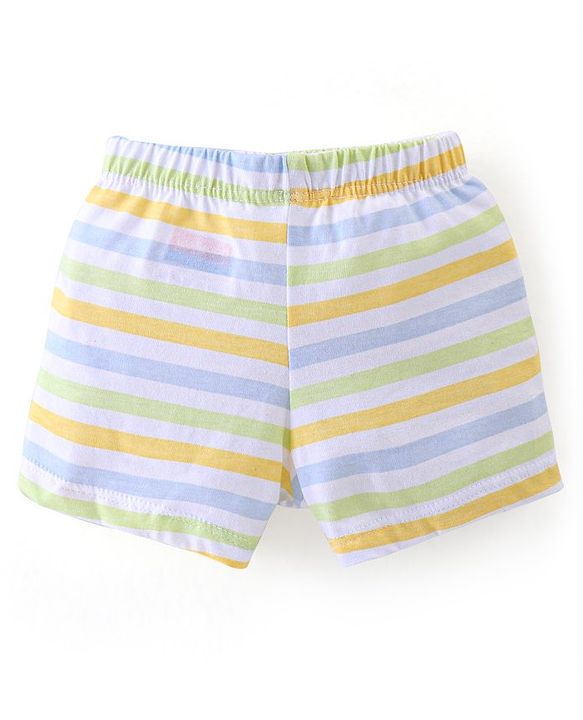 Babyhug 100% Cotton Briefs Stripes & Milkpack Print Pack of 3 - Orange White & Blue