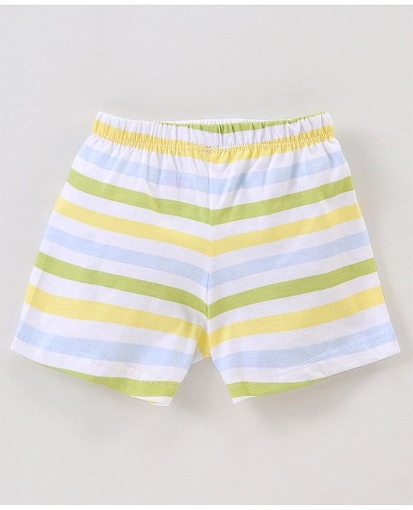 Babyhug 100% Cotton Briefs Stripes & Car Print Pack of 3- Blue & White