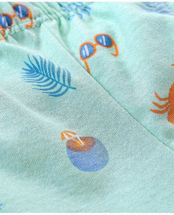 Babyhug 100% Cotton Briefs Crab Print Pack of 3 - Blue