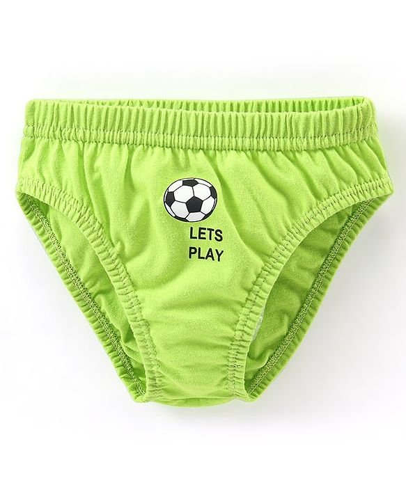 Babyhug 100% Cotton Briefs Football Print Pack of 3 - Blue & Green