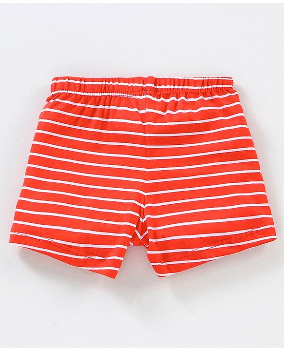 Babyhug 100% Cotton Striped & Whales Print Briefs Pack of 3 - Red White & Navy