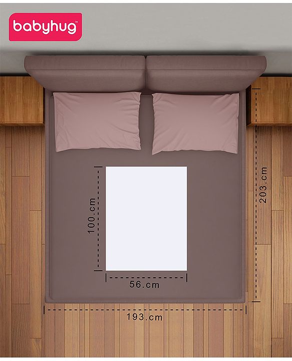 Babyhug Waterproof 100% Terry Cotton Breathable Fitted Mattress Protector Cover- White