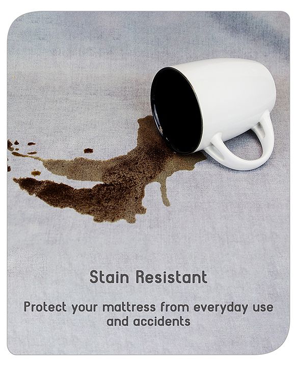 Babyhug Waterproof 100% Terry Cotton Breathable Fitted Mattress Protector Cover- Maroon