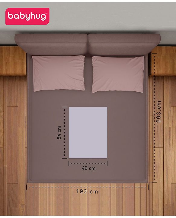 BabyhugWaterproof 100% Terry Cotton Breathable Fitted Mattress Protector Cover- Grey