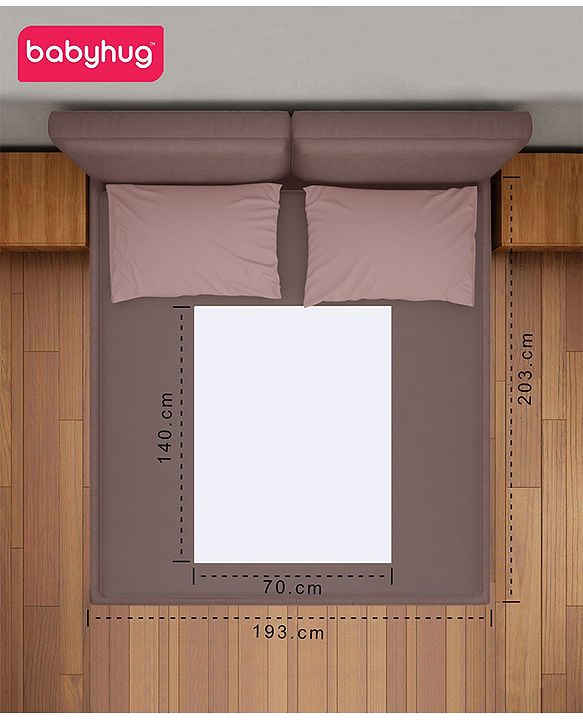 Babyhug Waterproof 100% Terry Cotton Breathable Fitted Mattress Protector Cover- White