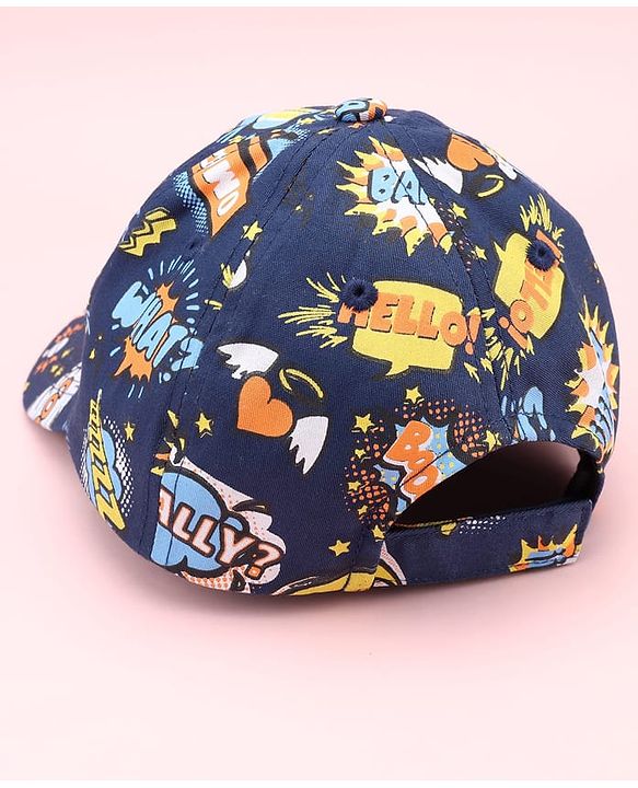 Pine Kids  Cotton Baseball Cap Digital Print Blue - Diameter 16.5 cm