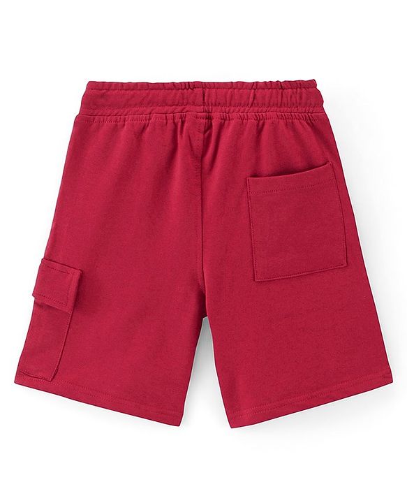 Pine Kids Cotton Knit Knee Length Shorts Skate Applique - Red