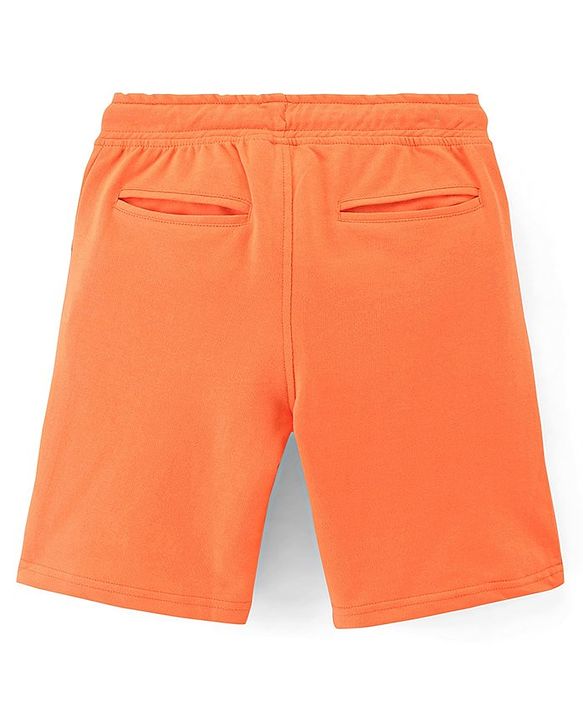 Pine Kids Cotton Knit Knee Length Shorts Move Print - Orange