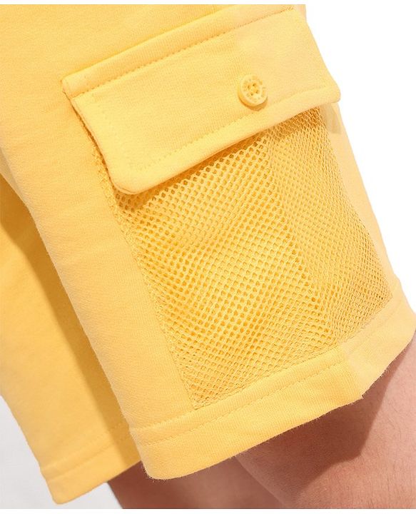 Pine Kids Cotton Knit Knee Length Shorts Paradise Print - Yellow