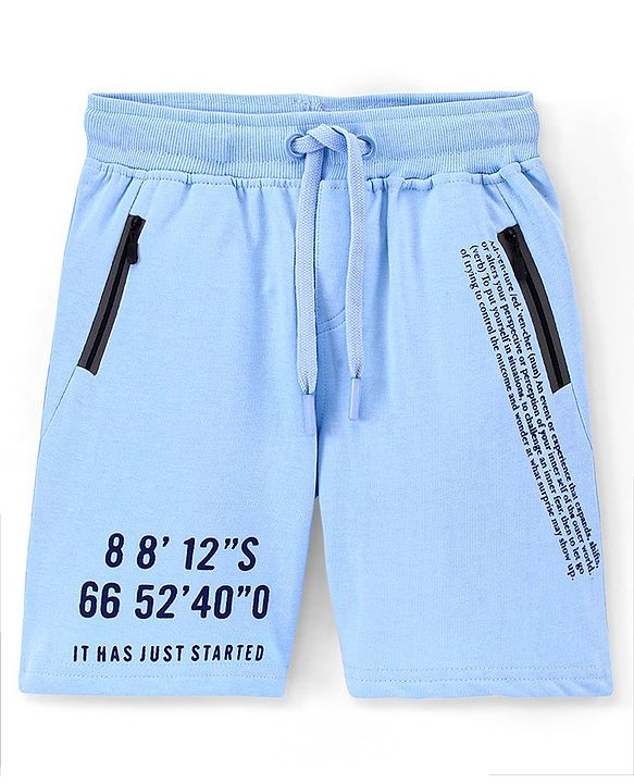 Pine Kids 100% Cotton Knit Above Knee Length Bio Washed Shorts Text Print - Dutch Canal