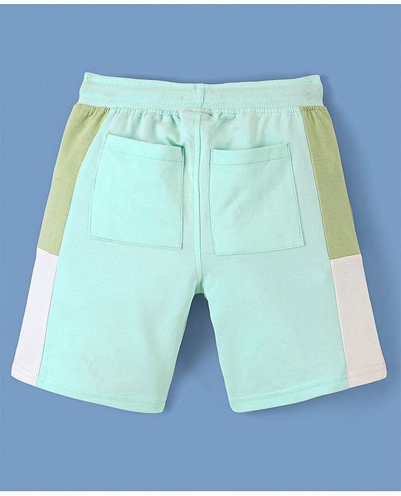 Pine Kids 100% Cotton Knit Knee Length Cut & Sew Short with Zipper - Sea Blue