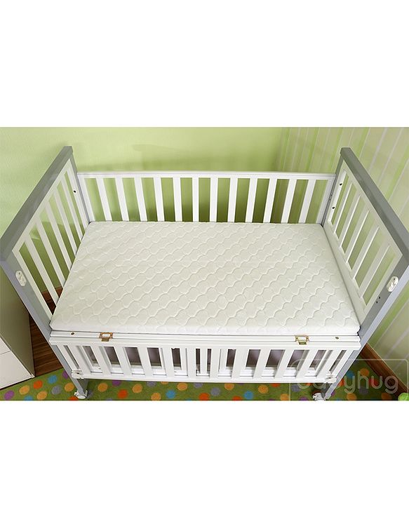Babyhug Chester 3 in 1 Rocking Cot Cum Junior Bed With Mattress - White