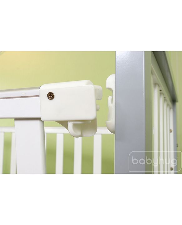 Babyhug Chester 3 in 1 Rocking Cot Cum Junior Bed With Mattress - White