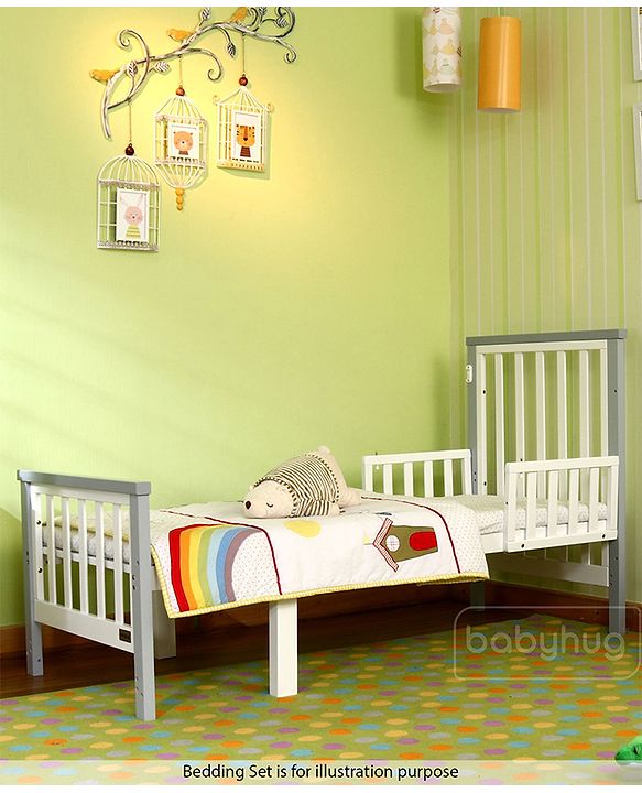 Babyhug Chester 3 in 1 Rocking Cot Cum Junior Bed With Mattress - White