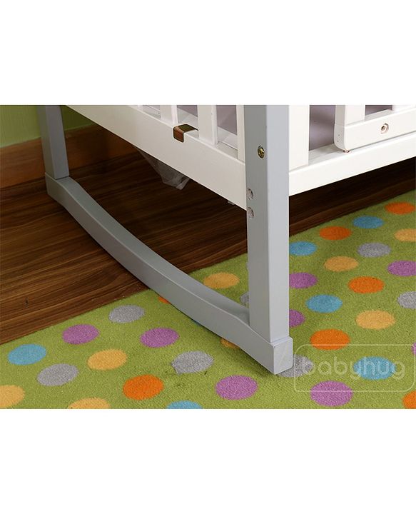 Babyhug Chester 3 in 1 Rocking Cot Cum Junior Bed With Mattress - White