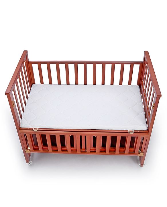 Babyhug Chester 3 In 1 Rocking Cot Cum Junior Bed With Mattress - Dark Brown