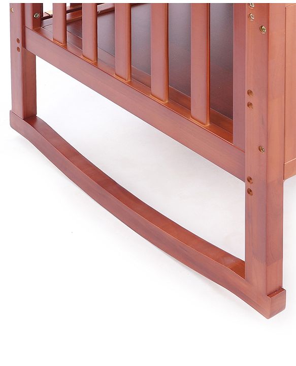Babyhug Chester 3 In 1 Rocking Cot Cum Junior Bed With Mattress - Dark Brown