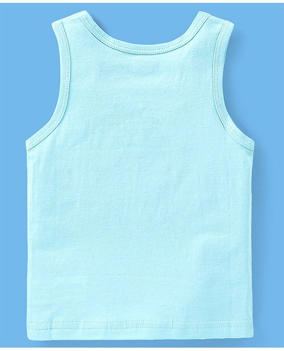 Babyhug 100% Cotton Sleeveless Sando Striped & Dino Print Pack of 3 - Orange White & Blue