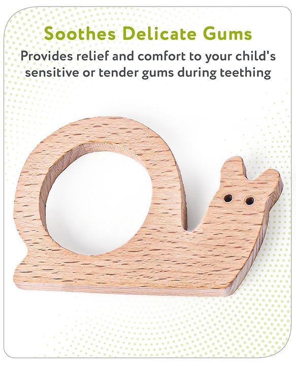 Babyhug Snail And Hippo Shaped Teether - Beige