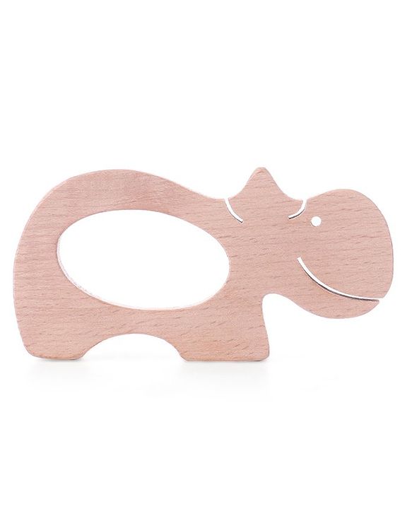 Babyhug Snail And Hippo Shaped Teether - Beige