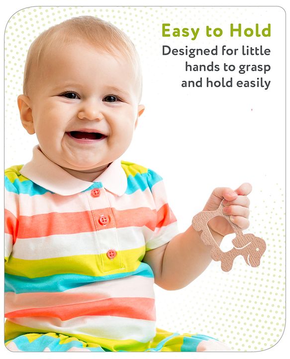 Babyhug Snail And Hippo Shaped Teether - Beige