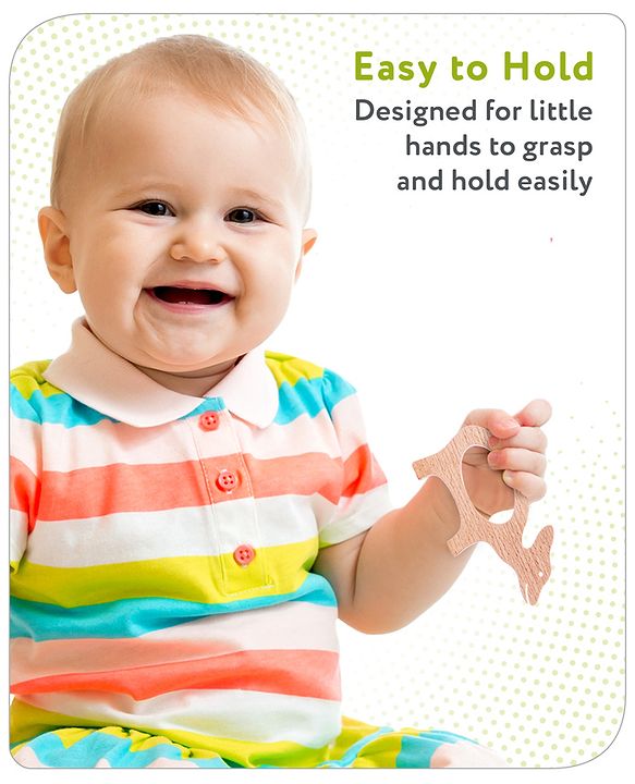 Babyhug Snail And Hippo Shaped Teether - Beige