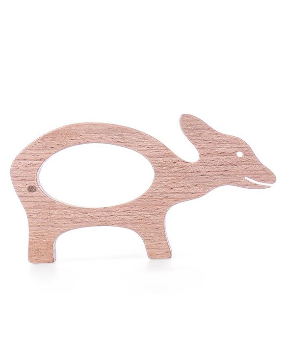 Babyhug Snail And Hippo Shaped Teether - Beige