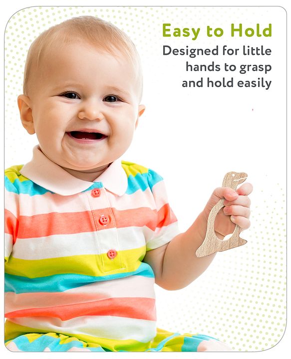 Babyhug Snail And Hippo Shaped Teether - Beige