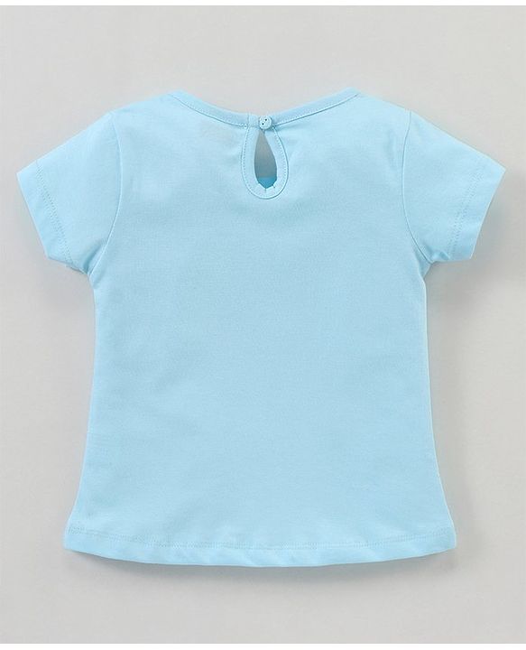 Babyhug 100%Cotton Knit Half Sleeves Top Star Melon Graphic Print - Blue