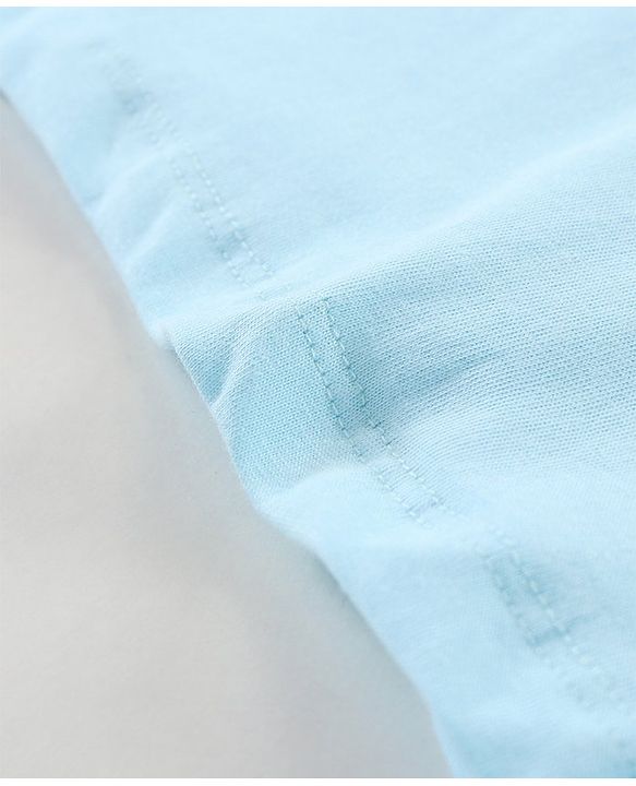 Babyhug 100%Cotton Knit Half Sleeves Top Star Melon Graphic Print - Blue