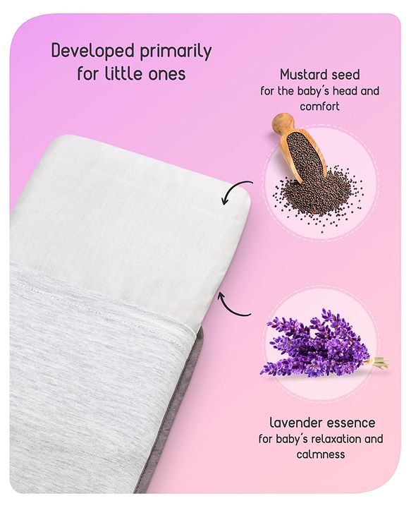 Babyhug Rai Pillow With Lavender Essential Oil- White Melange