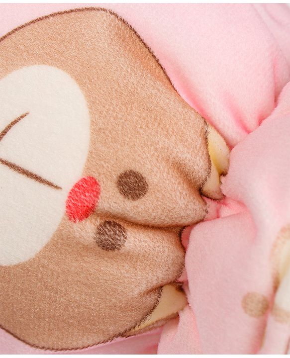 Babyhug Feeding Bottle Cover Bear Print Pink- Fits up to 260 ml