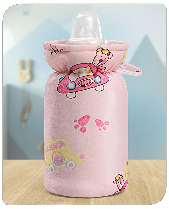 Babyhug Feeding Bottle Cover Bear Print Cream- Fits Up to 330 ml