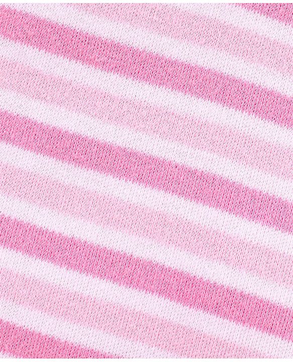 Babyhug 100% Cotton Half Cap Sleeves Stripe Onesie - Pink