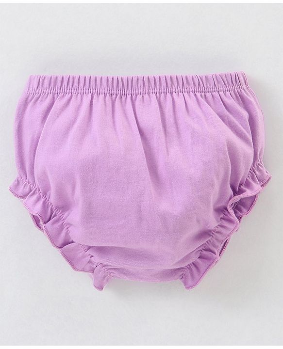 Babyhug 100% Cotton Sleeveless Solid Frock With Bloomer - Lilac
