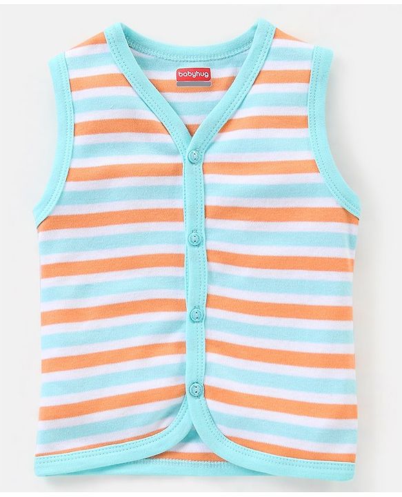 Babyhug 100% Cotton Heart Print Vests Pack of 5 - Multicolor