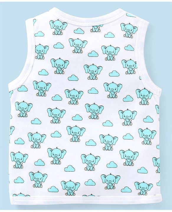 Babyhug 100% Cotton Heart Print Vests Pack of 5 - Multicolor
