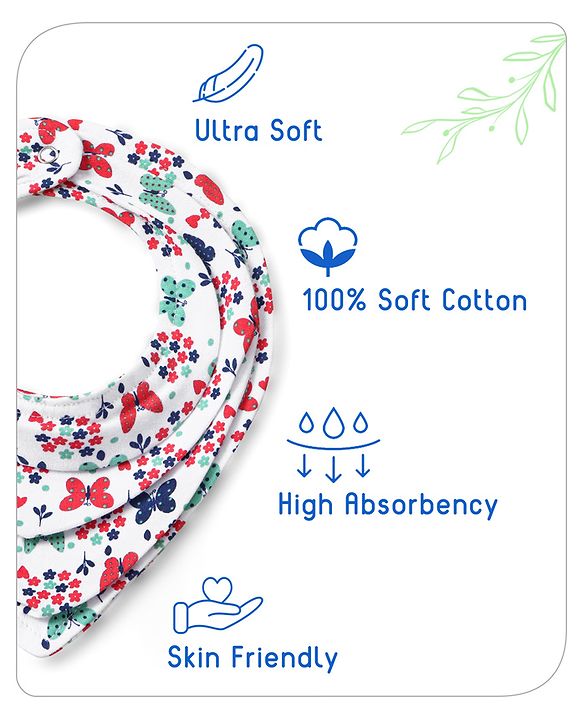 Babyhug Drool Bibs Pack of 5 - Multicolor