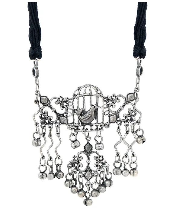 Sterling Silver Bird Cage Necklace on Designer Wardrobe