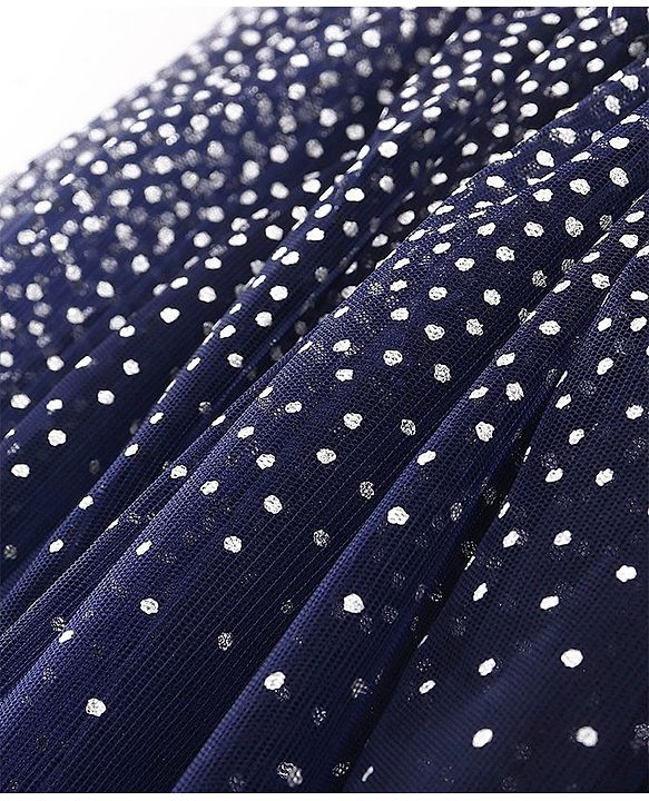 Babyhug Sleeveless Foil Printed Party Frock - Navy Blue