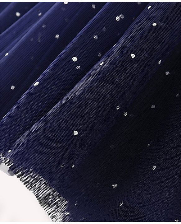 Babyhug Sleeveless Foil Printed Party Frock - Navy Blue