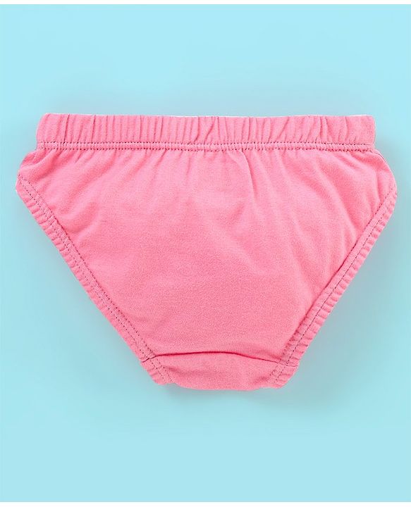 Babyhug 100% Cotton Panties Stripes & Floral Print Pack of 3- Pink & Red